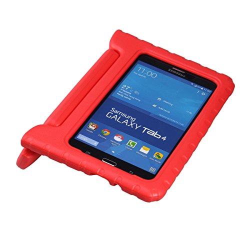 NEWSTYLE Samsung Galaxy Tab 4 7.0 Kinder Hülle Case mit umwandelbarer Handgriff Superleichte Stoßfeste Schutzhülle Tasche Cover für Samsung Tab 4 SM-T230/T231/T235 (7 Zoll) – Rot - 6