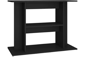 vidaXL Black Aquarium Stand - Engineered Wood Fish Tank Stand with Multi-Tiered Storage Space - 80x35x60 cm - Ideal for Living Room or Office Decor