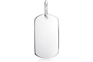 MATERIA by Matthias Wagner Gravur Anhänger Silber 925 Dog Tag Gravurplatte 10x21mm rhodiniert