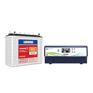 Luminous Inverter & Battery Combo for Home, Office & Shops (Optimus 1250 Sine Wave Inverter, RC 24000 180 Ah Tall Tubular Battery), Blue, Standard