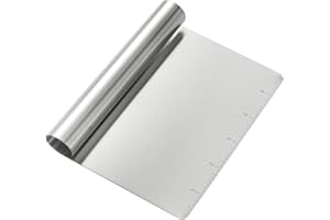 Midgreyeye Taglia Impasto Con Scala Graduata In Acciaio Inox, Raschietto Per Pasta,tarocco Per Impasti Multiuso,Spatola tagliapasta Per Torte, Pizza, Torte, Dough (15 * 11.3cm)