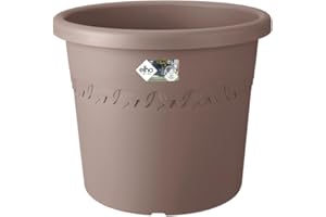 elho Algarve Cilindro 40 - Flower Pot for Outdoor - Ø 39.5 x H 34.2 cm - Brown/Taupe