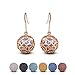 Produktbild INFUSEU Drop Ohrringe für Frauen, ätherisches Öl Parfüm Haken baumeln Diffusor Leben Rattan Gold überzogene Medaillon mit 6 Paar Lava Stones 12mm