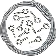 MINSALES� Spring Wire for Window Net Curtain Cord Kit with 15 Hooks Hanging Curtain, Voile, Party Decoration, Garden Decoration or DIY from Minsha Exports (1 Meter)