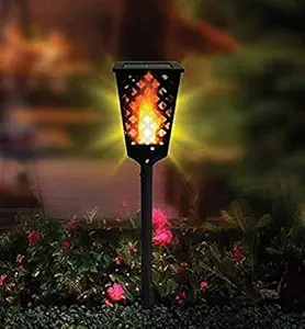 Homava Waterproof Solar Tiki Light LED Garden Light Christmas Outdoor Decoration 4.5 X 4.5 X 42 Inch, Black