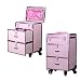 New Vanity Trolley case, vanity case, cosmetic case 51 X 37 X 24 cm (Pink 3 Draw)