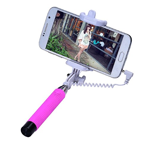 Kolylong Ausziehbare Hand Self-Pole Stativ Monopod Stock fr Smartphone(Pink)