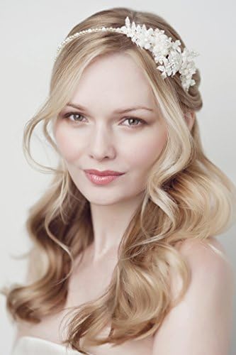 Mia Headband - Bridal Headband, Wedding Headband, Bridal Hair Accessories, Lace and Pearl Heabands