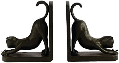 Elur CAT Iron Book Ends 12cm, Cast, Mocha, 13 x 20 x 7 cm