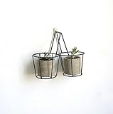 Größe: wie das Bild zeigt TQ 2Pcs Blume Stand Balkon Schmiedeeiserne Mehrschichtige Hängende Blumentopf Geländer Hängen Fleischig Hängende Orchidee Grüne Wohnzimmerwand Hängende Blumen Regal