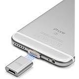 Original Urcover&reg; Tech Magnetisches iPhone USB Ladekabel Lightning Kabel Snap [ FAST CHARGING ] Silber für Apple Smartphones iPhone