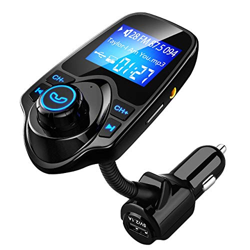 VICTSING-Transmetteur-FM-Bluetooth-Kit-de-Voiture-Mains-Libres-sans-Fil-Chargeur-USB-de-Voiture-avec-35mm-Port-Audio