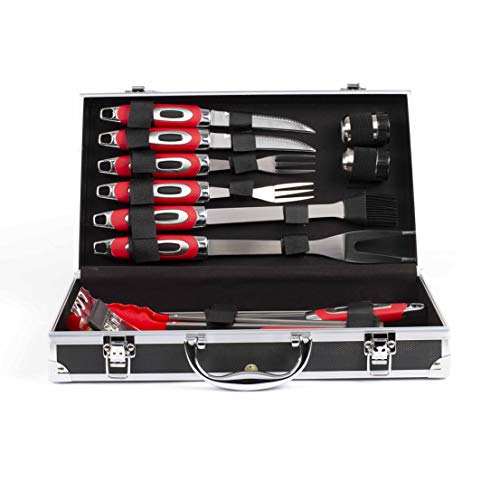 détail LIVOO GS64 Coffret barbecue, 15 accessoires, Noir