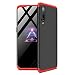 Produktbild Laixin 3 in 1 Handyhülle für Xiaomi Mi 9 SE Hülle + Panzerglas, Ultra Dünn PC Plastik Anti-Kratzen Schutzhülle Schutz Case Cover mit Displayschutzfolie, Rot/Schwarz