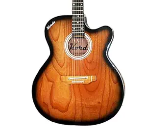 Kordz Luana Natural Wooden 41 Inch Rosewood Fretboard Acoustic Guitar With Bag,Strap,1 Set of Extra Strings and 2 Picks