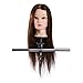 Goodofferplace® Hairdressing 75% Brown Colour Professional Real Hair 22 Inch Training Mannequin Head Hairdresser Training Head w/Clamp For College and Professional to practice Cutting Braiding Setting