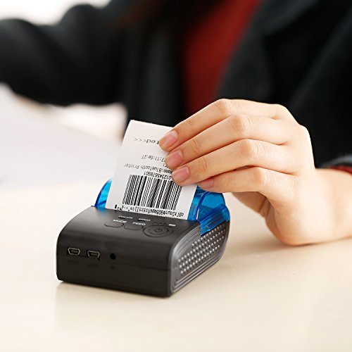 Thermal Drucker, LESHP Schwarz Leichtgewicht 58 mm Mini Portable Bluetooth 2.0 Wireless Drucker für IOS Android Windows USB POS Drucker (58mm) - 7