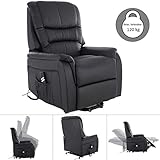 Mit elektrischer Aufstehhilfe MACOShopde by MACO Möbel Fernsehsessel mit Aufstehhilfe, 2 Motoren, Liege- und Relaxfunktion aus Kunstleder in schwarz