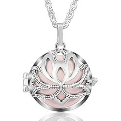 Eudora Harmony Pendentif sphérique Motif Yoga, Lotus, Carillon de Grossesse avec chaîne DE 76,2 cm