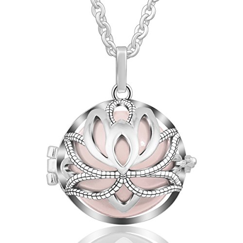 Eudora Harmony Pendentif sphérique Motif Yoga, Lotus, Carillon de Grossesse avec chaîne DE 76,2 cm