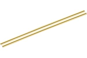 QUARKZMAN 2 st mässingsstänger (4 mm) 3/16 tum x (200 mm) 8 tum solid rund stång i mässing för knivhandtag, gör-det-själv-sti