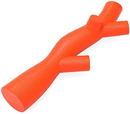 Tough Branch Dog Chew Toys Rubber Stick Dog Toy Puncture Resistance for Small and Medium Dogs- Orange