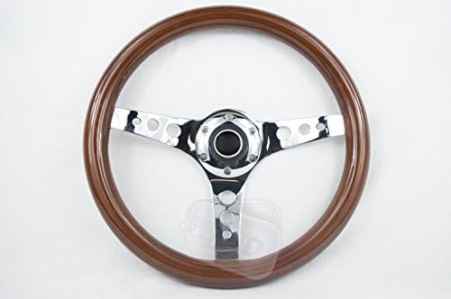 Steering wheel wooden 70pcd sports wood ideal T4 chrome spokes 340