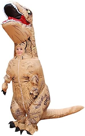Triseaman Inflatable Dinosaur T-REX Kids Halloween Costume Cosplay Brown