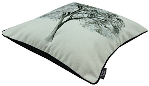 Wald Tree Sofakissen mit Polyesterfüllung – Printed Weich Samt Schwarzweiß 40 x 40cm - 2