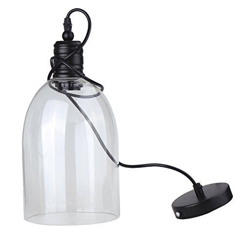 Vintage Deckenleuchte Pendelleuchte Schatten Bell Form Klar aus Glas zum Aufhängen Lampenschirm (E27 Leuchtmittel nicht im Lieferumfang enthalten) - 2