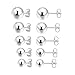 Produktbild Obertis Ohrstecker aus Sterlingsilber, für Damen und Herren, Kugel-Ohrstecker, Set mit 5 Paaren (2 mm, 3 mm, 4 mm, 5 mm, 6 mm)