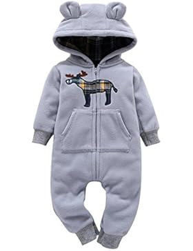 URSING Säugling Baby Winter Mantel Jungen Mädchen Kapuzenpullover Drucken Dicker Kapuzenjacke Overall Outfit Reißverschluss...