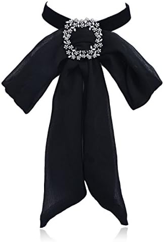 WKAIJCJ Bow Tie Brooch Collar Wild Corsage Fabric Bowknot Women Fashion Accessories Temperament Creative Clothing 12.5*50.0cm,Black-OneSize