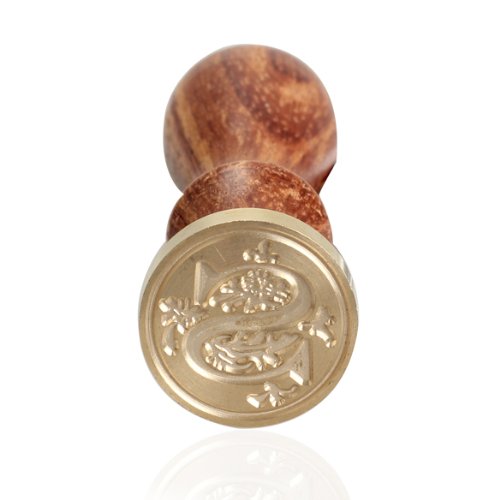 Tenflyer® Dichtungs-Wachs Klassische Initial Wachs-Siegel-Stempel Alphabet Buchstabe Retro Holz (letter S) - 3