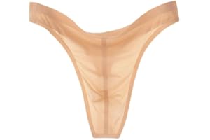 Alienjoy Męskie stringi tanga seksowna bielizna męska Low Rise G-stringi Ice Silk Slips gładkie bezszwowe przezroczyste stringi majtki