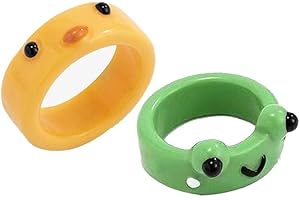 Bemvp Rana Rana Polmer Polymer Clay Resin Anillos Para Niñas Joyas Animales Para Mujeres Verano Moda Viajes Joyería Regalos