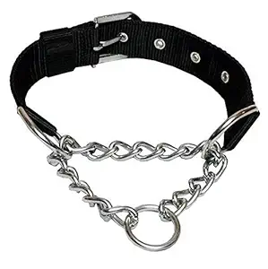 Pet Believe Dog Choke Pet Nylon Half Chain Collar Half Choker Stainless Steel Dogs Collars 1 Piece Size - 1.25 inch Large (Color May Vary)