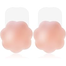MELLIEX Cache-Tétons Jetables 40 Pièces - Autocollants Push-Up Invisibles Forme Ronde Et Pétales - Pour Robes Dos Nu