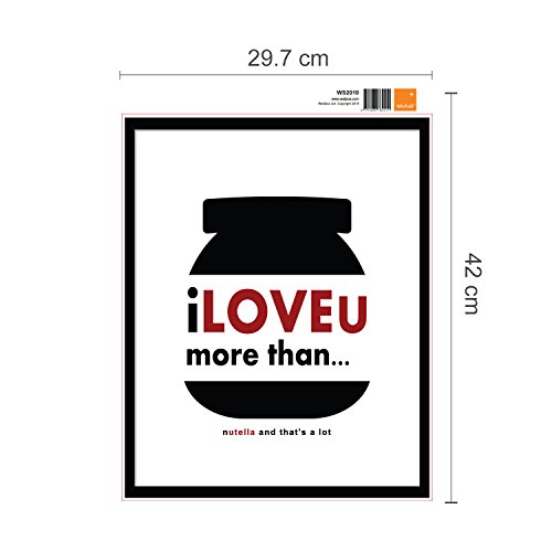 Walplus 29 x 92 cm Wand Aufkleber Abnehmbar Rahmen „Nutella“ Zitat Wandbild Kunst Abziehbilder Vinyl Home Dekoration DIY Living Schlafzimmer Décor Tapete Kinder Zimmer Geschenk, Schwarz/Weiß - 4