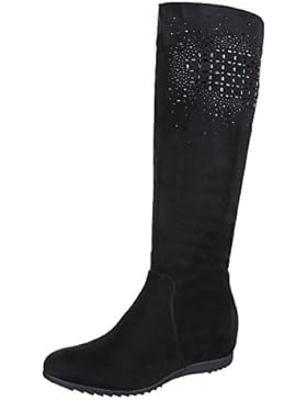 Komfortstiefel Damen Schuhe Klassischer Stiefel Keilabsatz/ Wedge Strass Besetzte Reißverschluss Ital-Design Stiefel