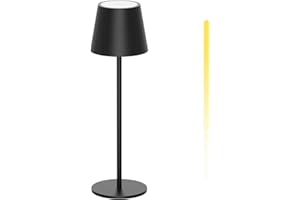 ‎K-BRIGHT K-Bright LED Dimmbare Akku Tischlampe Kabellose, Wiederaufladbar 3000K/4000K/6000K Drei Farbtemperaturen Tischleuchte mit USB-C, IP54 Wasserdichte, Schwarz