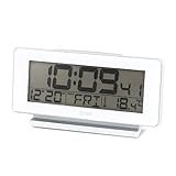 balvi - iTime Digitale Mehrfachfunktionen-Weckuhr. Mit großem LCD-Display, Thermometer und Kalender. Farbe: weiß.