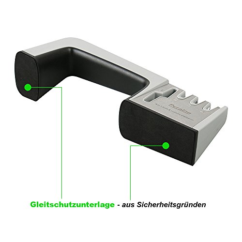 Messerschärfer Peralng Messerschleifer Knife Sharpener Steel, Sharpen Schere Keramikmesser Antirutsch Scherenschleifer, Professionelles 4 Stufen-Schleifsystem - 5