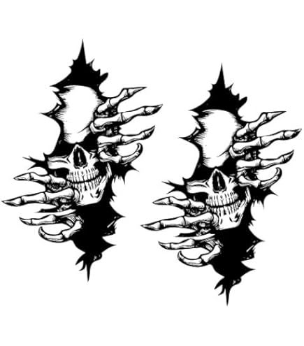 Adesivi Teschio Per Auto - 2 Pezzi 12x18cm, Design Horror 3D Per Personalizzare