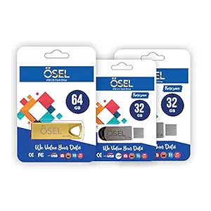 Osel Made in India Metallic Turbo Gold 64GB Pendrive and 32GB Karizma 2.0 Pendrive (Combo Pack)