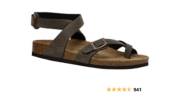 Buy Cushionaire Women S Lara Cork Footbed Sandal With Comfort Brown Rugged 5 At Amazon In