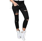 Tongshi Pantalones Slim Skinny Riñón Pantalones Slim Pencil (negro, XL)