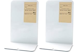 TOOLOFLIFE Fermalibri in metallo resistente, per mensole, 1 coppia, per ufficio (bianco)