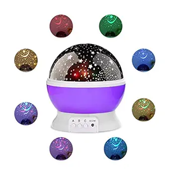 Just 4u Enterprise Plastic Projector Bed Light Lamp with USB Wire, Multicolour, Pack of 1