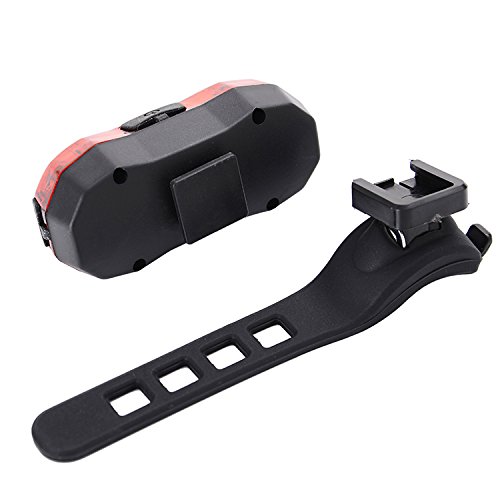ZITFRI LED Rücklicht Fahrrad Rückleuchte LED Fahrradlicht Warnleuchte Frontleuchte Für Helm, Fahrrad, usw., USB Aufladbare Fahrradbeleuchtung Mit 5 Lichtmodi und Verstellbarem Gummihalter Super Hell 120 Lumen (Rot) - 4